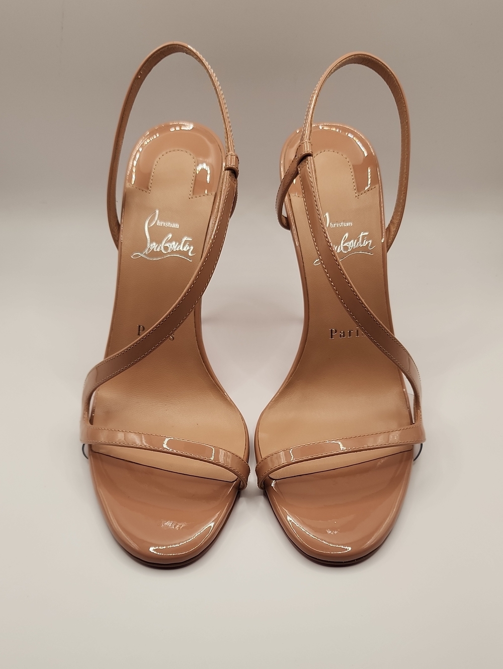 Christian Louboutin Nude Patent Slingback Heels